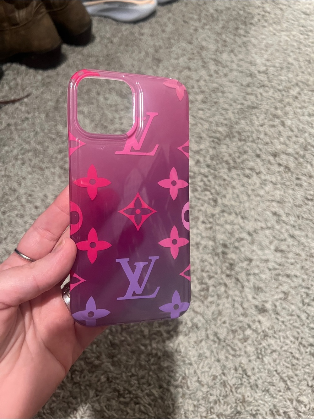 LV Pink to Purple Gradient Monogram Phone Case iPhone 13 Pro Max